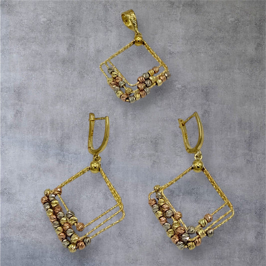 925 Sterling Silver ⁄ gold plated, Round balls are movabl