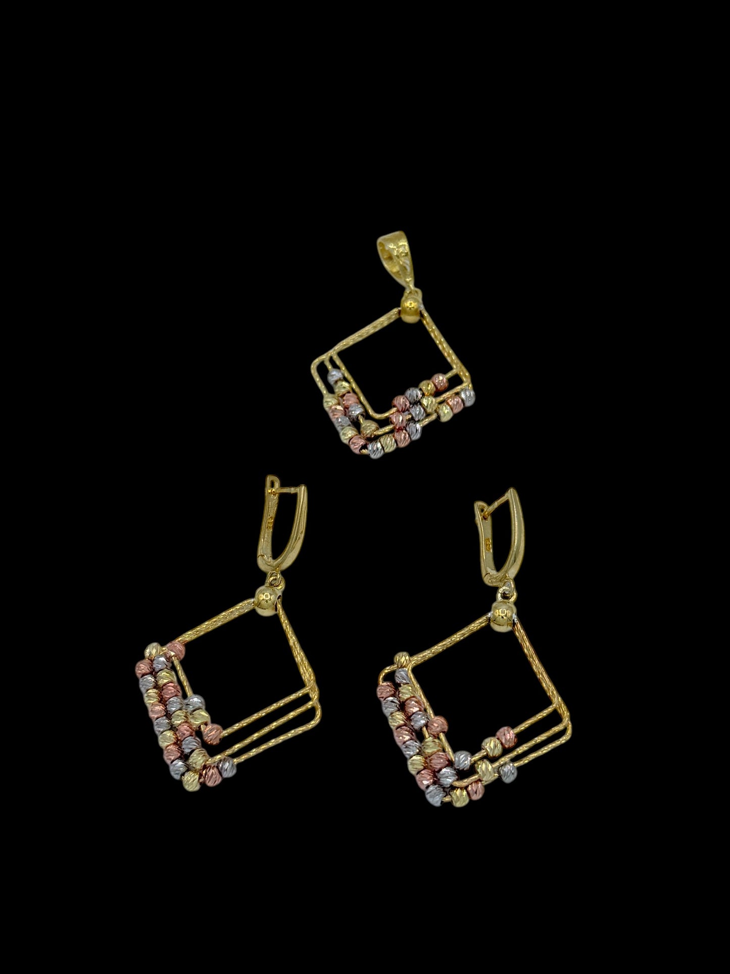 925 Sterling Silver ⁄ gold plated, Round balls are movabl