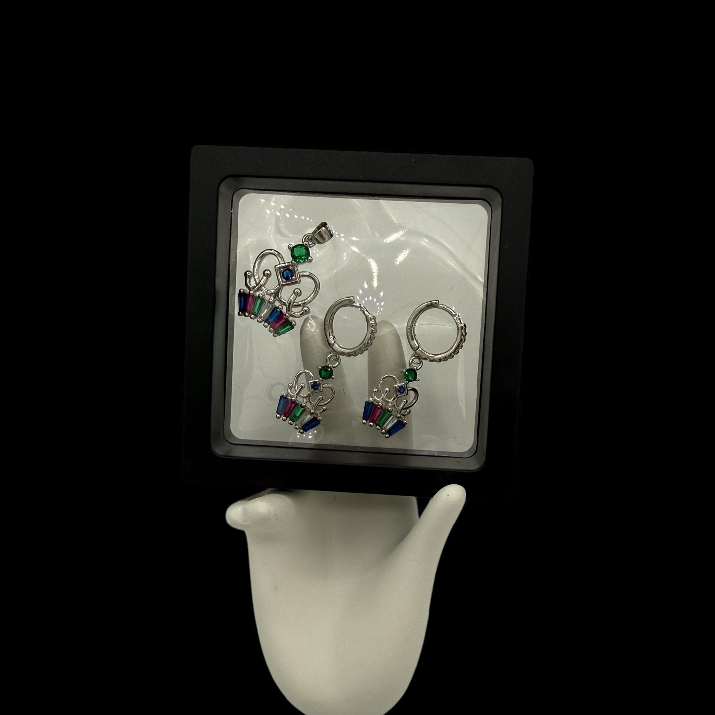 925 Sterling silver half set pendant with earrings