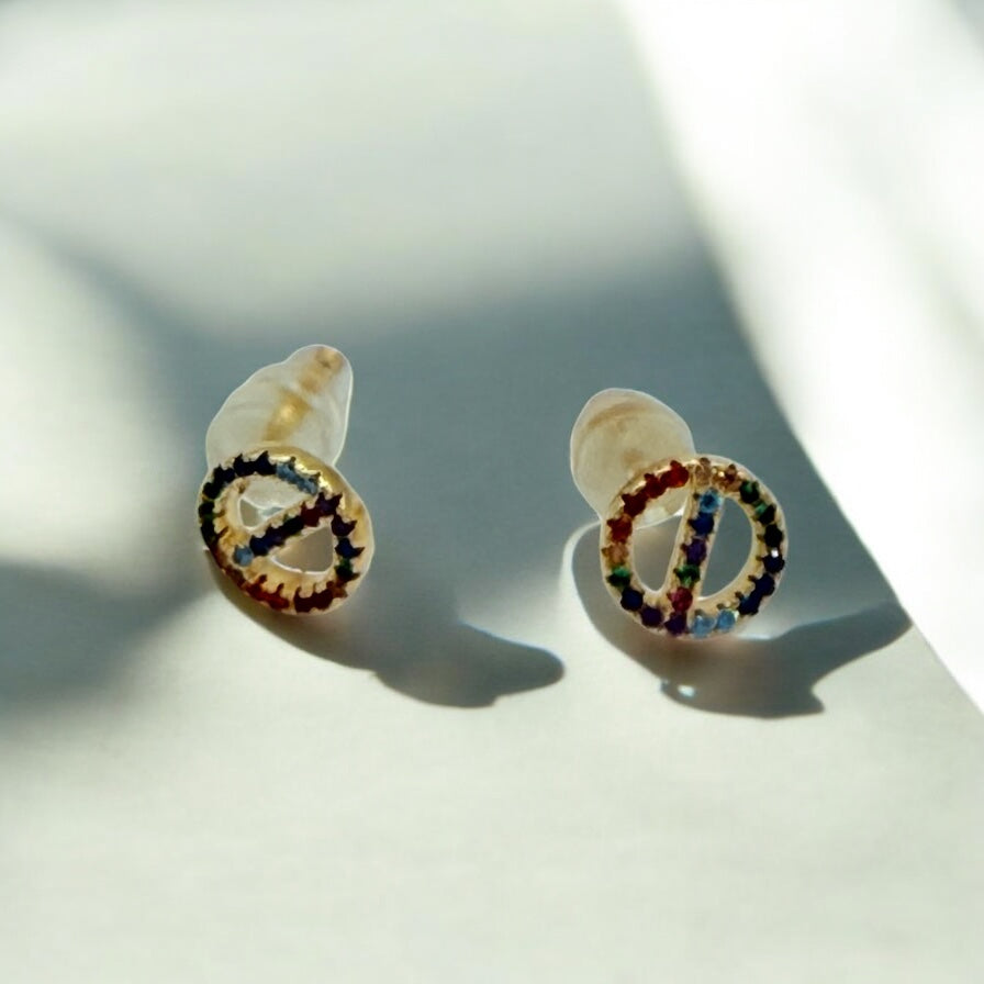 925 Sterling silver earrings inlaid with cubic zirconia