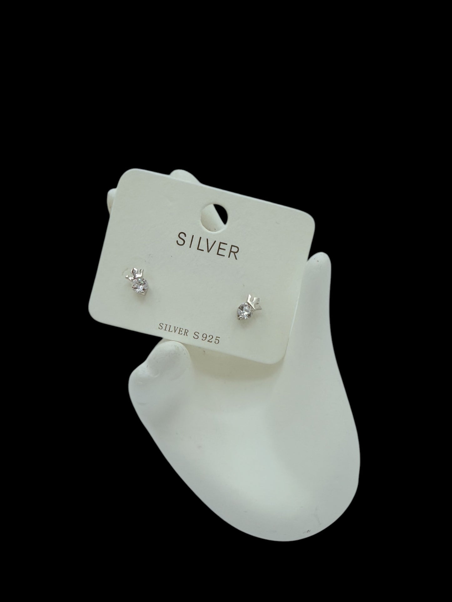 925 Sterling silver earrings inlaid with cubic zirconia
