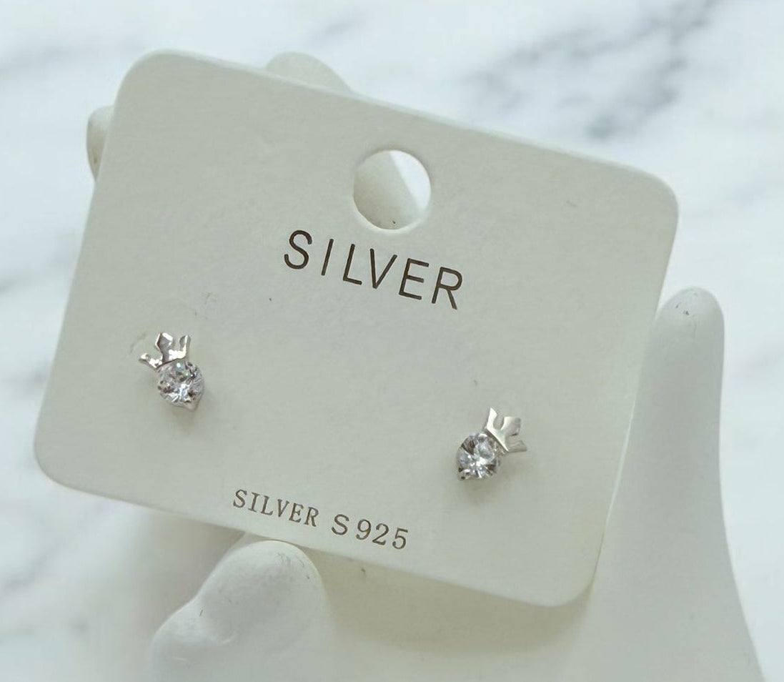 925 Sterling silver earrings inlaid with cubic zirconia