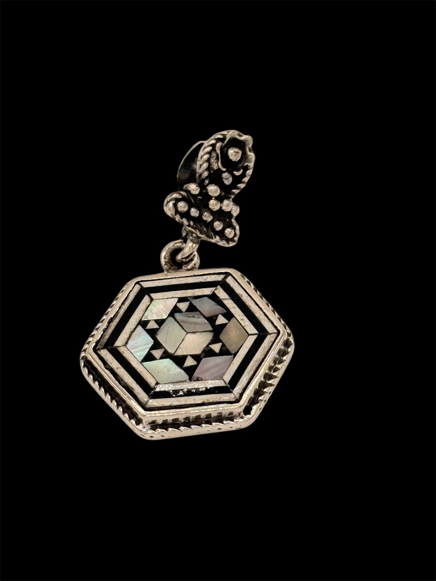 925 Sterling silver,inlaid with mother of pearl