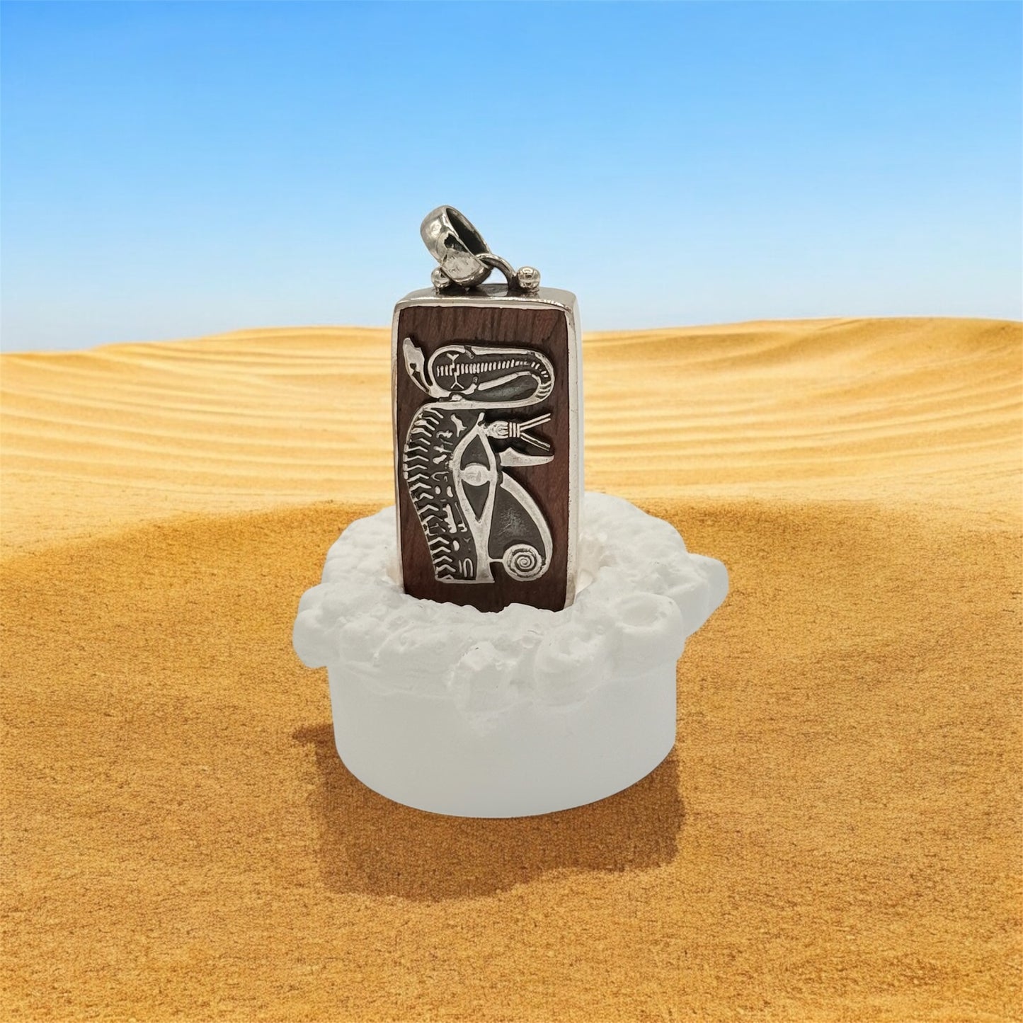 Ancient pharaoh Horus's eye with copra