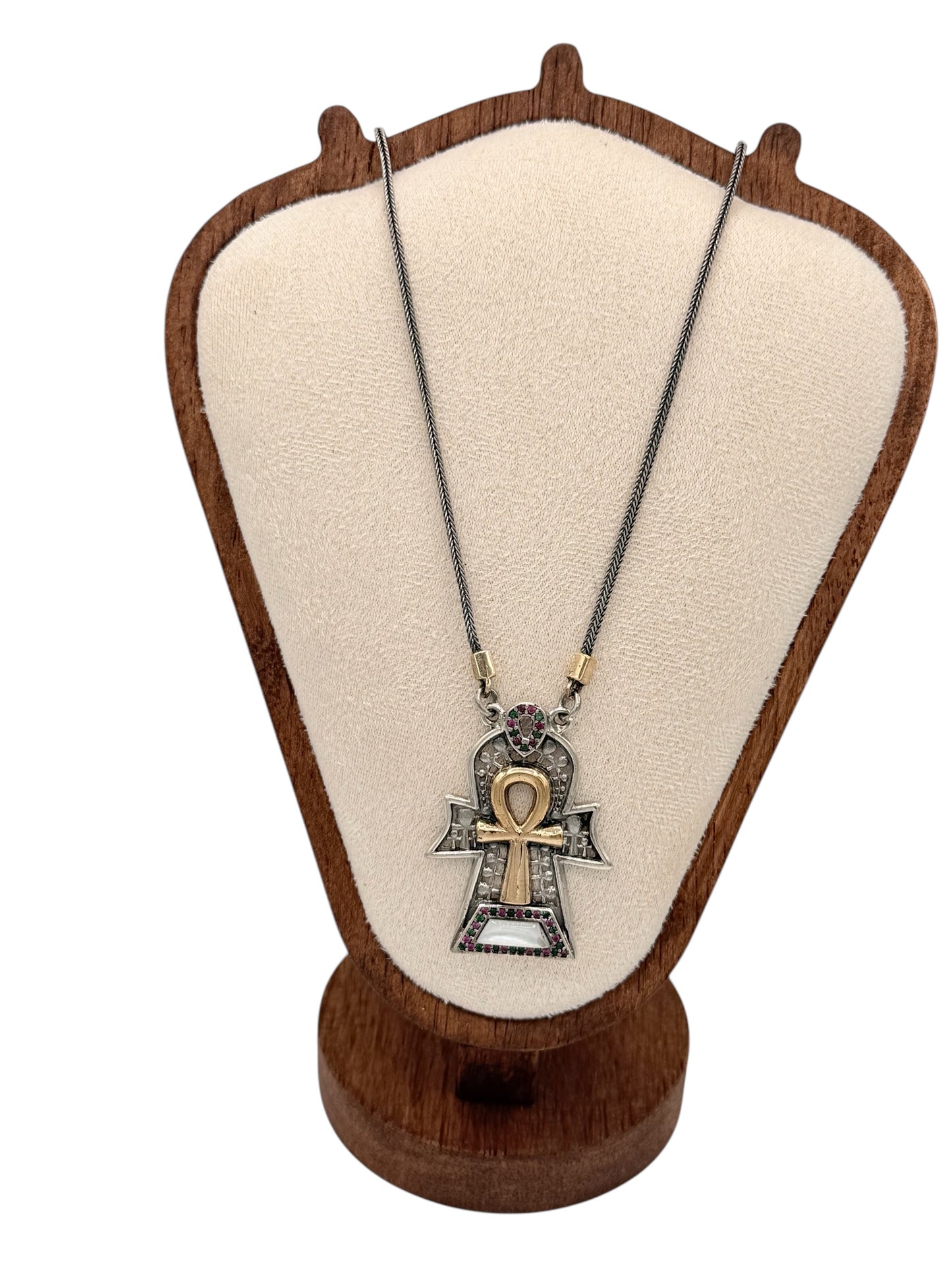 925 Sterling silver, golden color parts is copper,small white stone is mother of pearl .