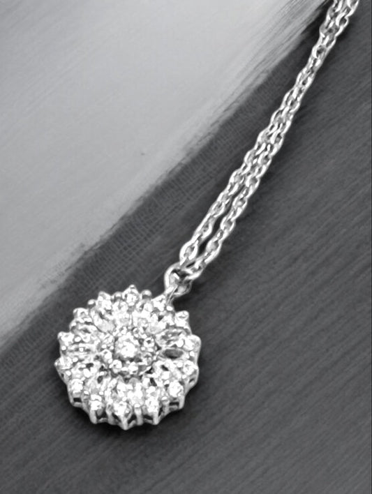 925 Sterling Silver mixed with simulated diamonds