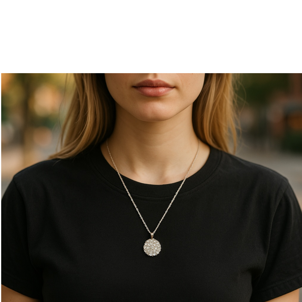 925 Sterling Silver mixed with simulated diamonds