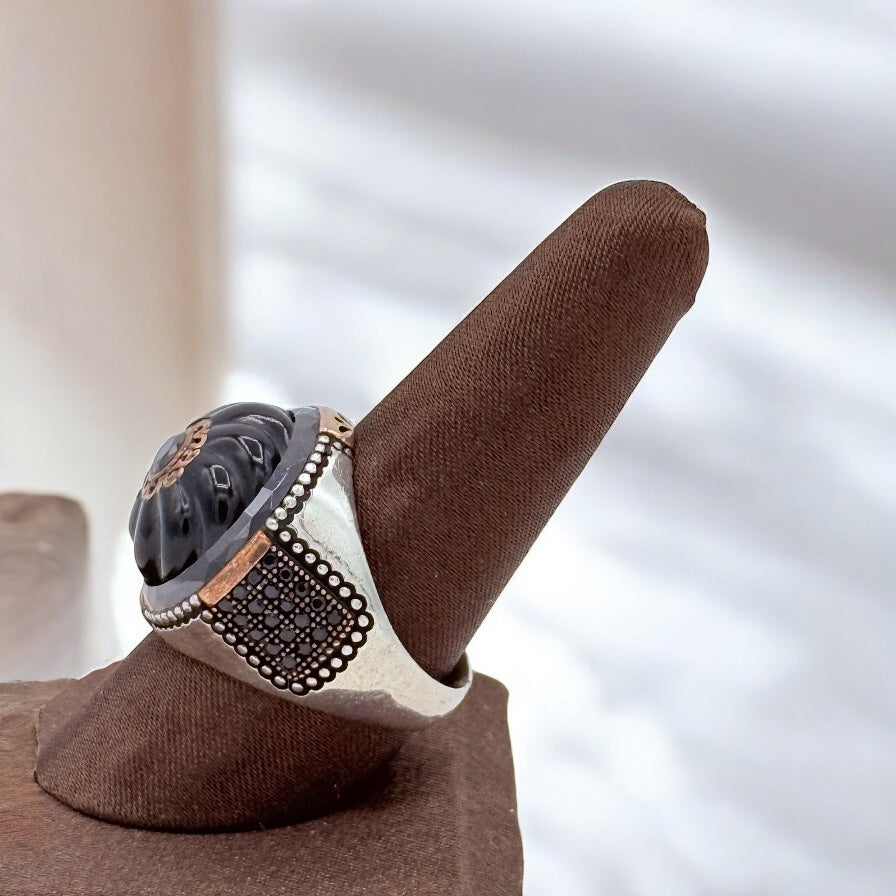 925 Sterling Silver Turkish brand (KAR) black stone