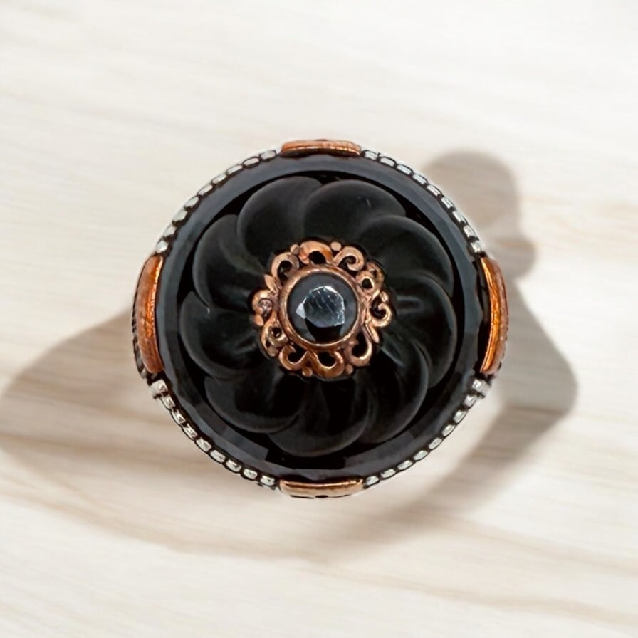 925 Sterling Silver Turkish brand (KAR) black stone