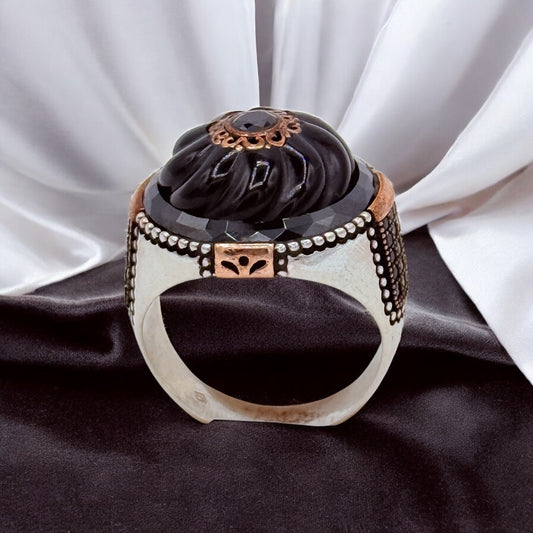 925 Sterling Silver Turkish brand (KAR) black stone