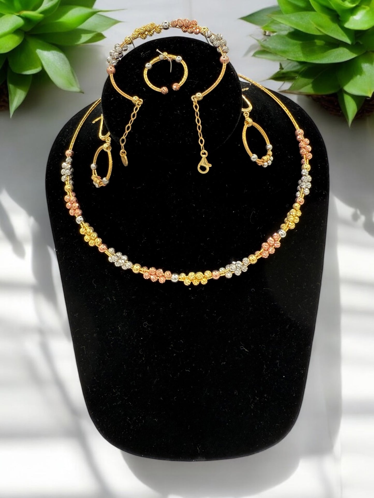 Whole set gold plated 925 Sterling silver