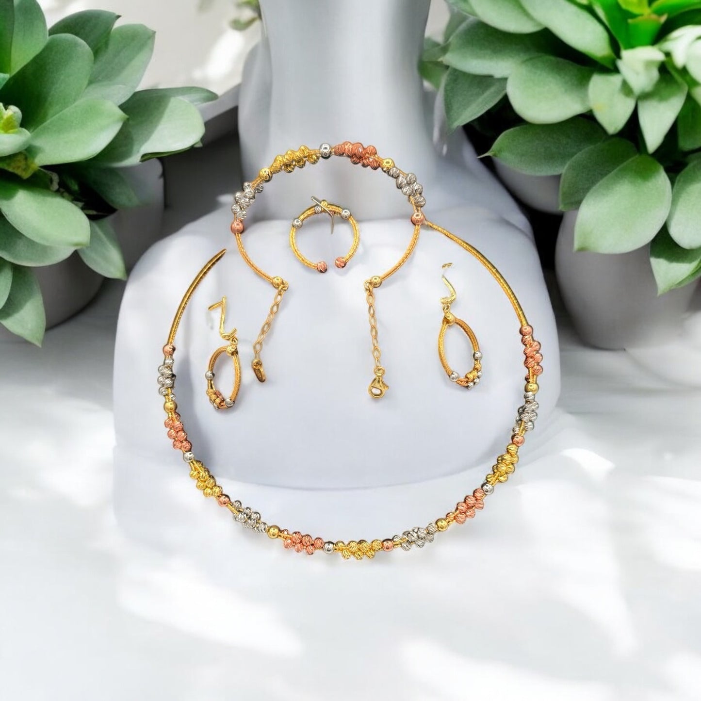 Whole set gold plated 925 Sterling silver
