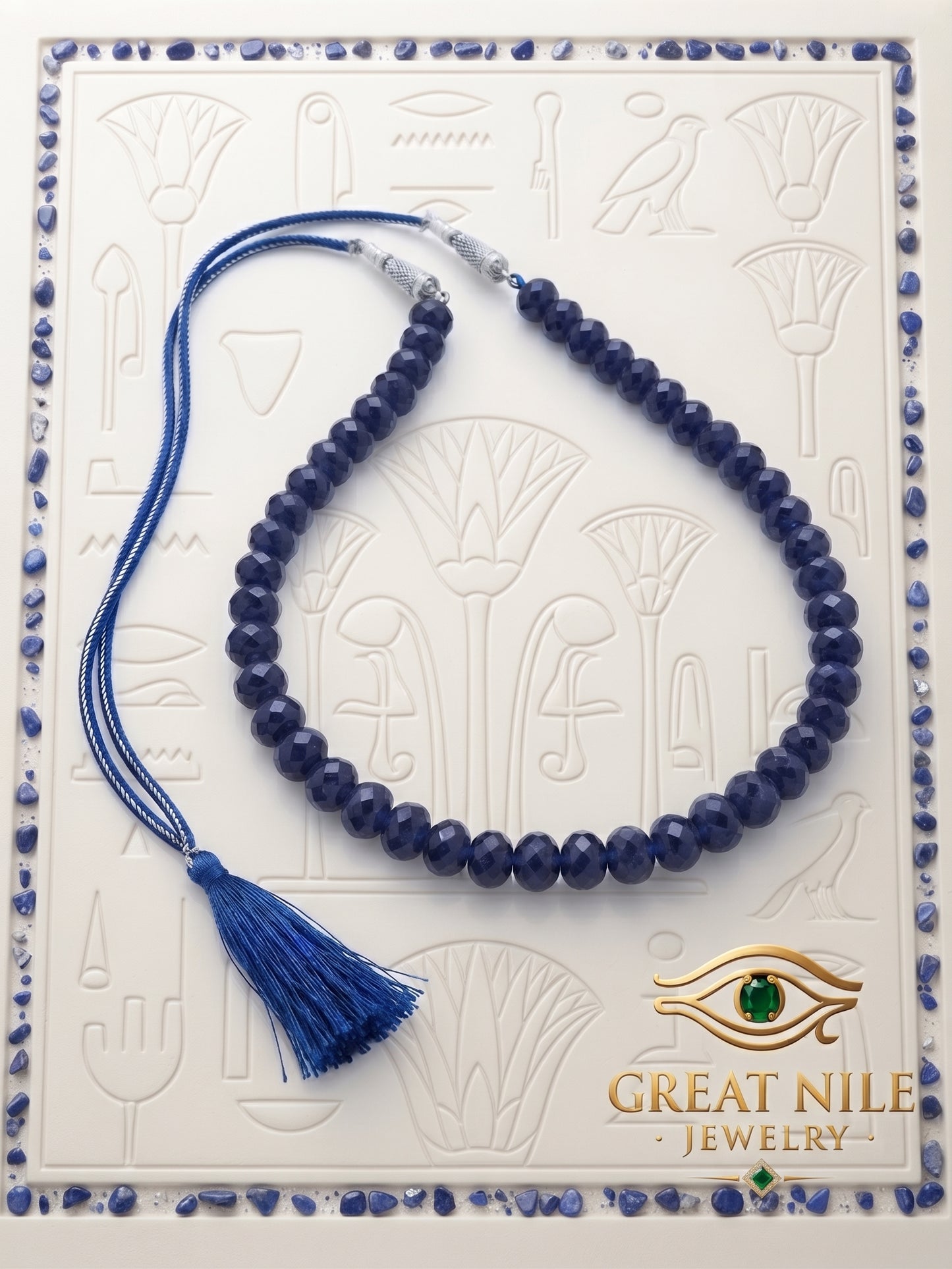 Handmade Faceted Natural Blue Sapphire Necklace