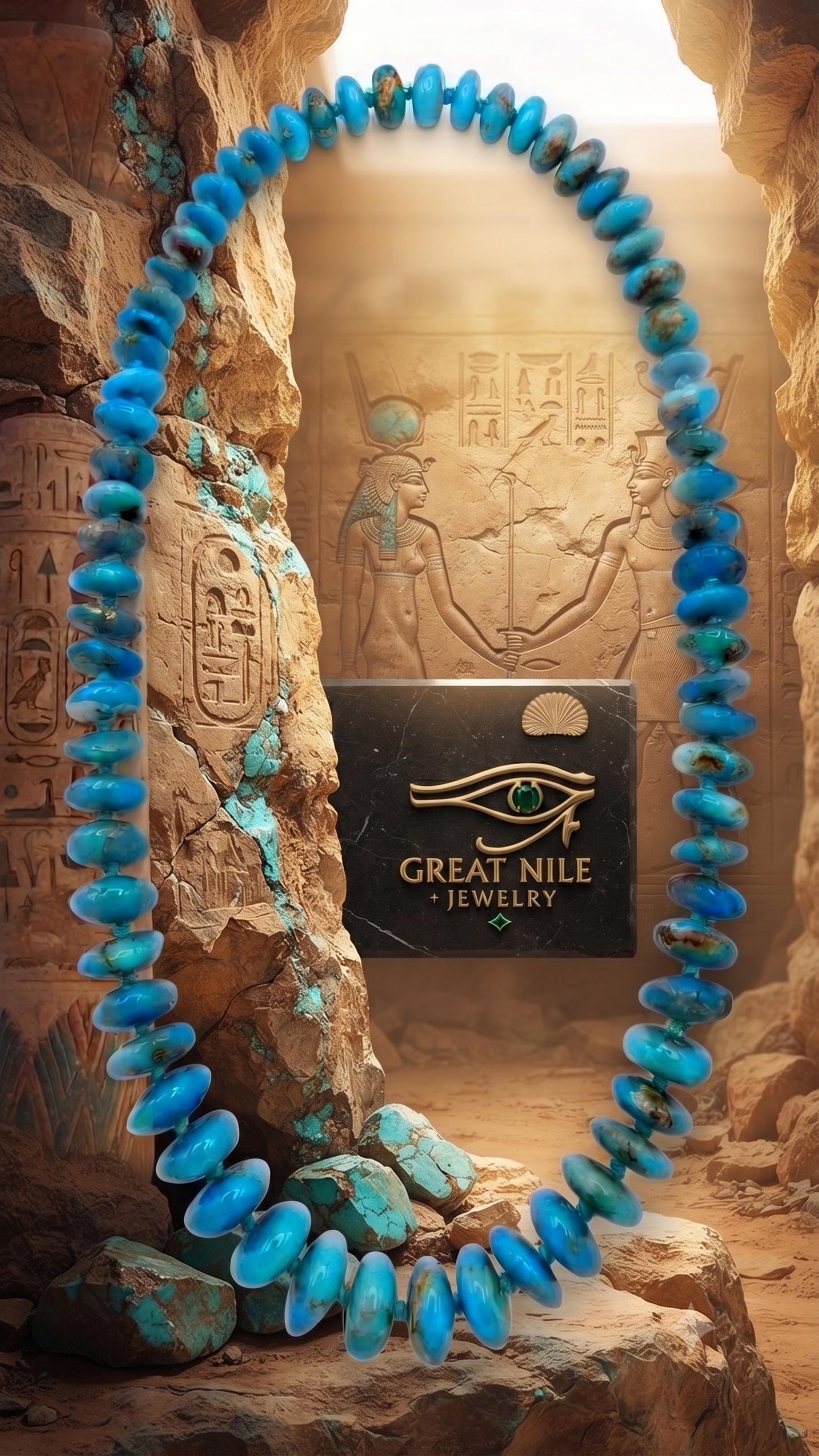 Egyptian Natural turquoise necklace