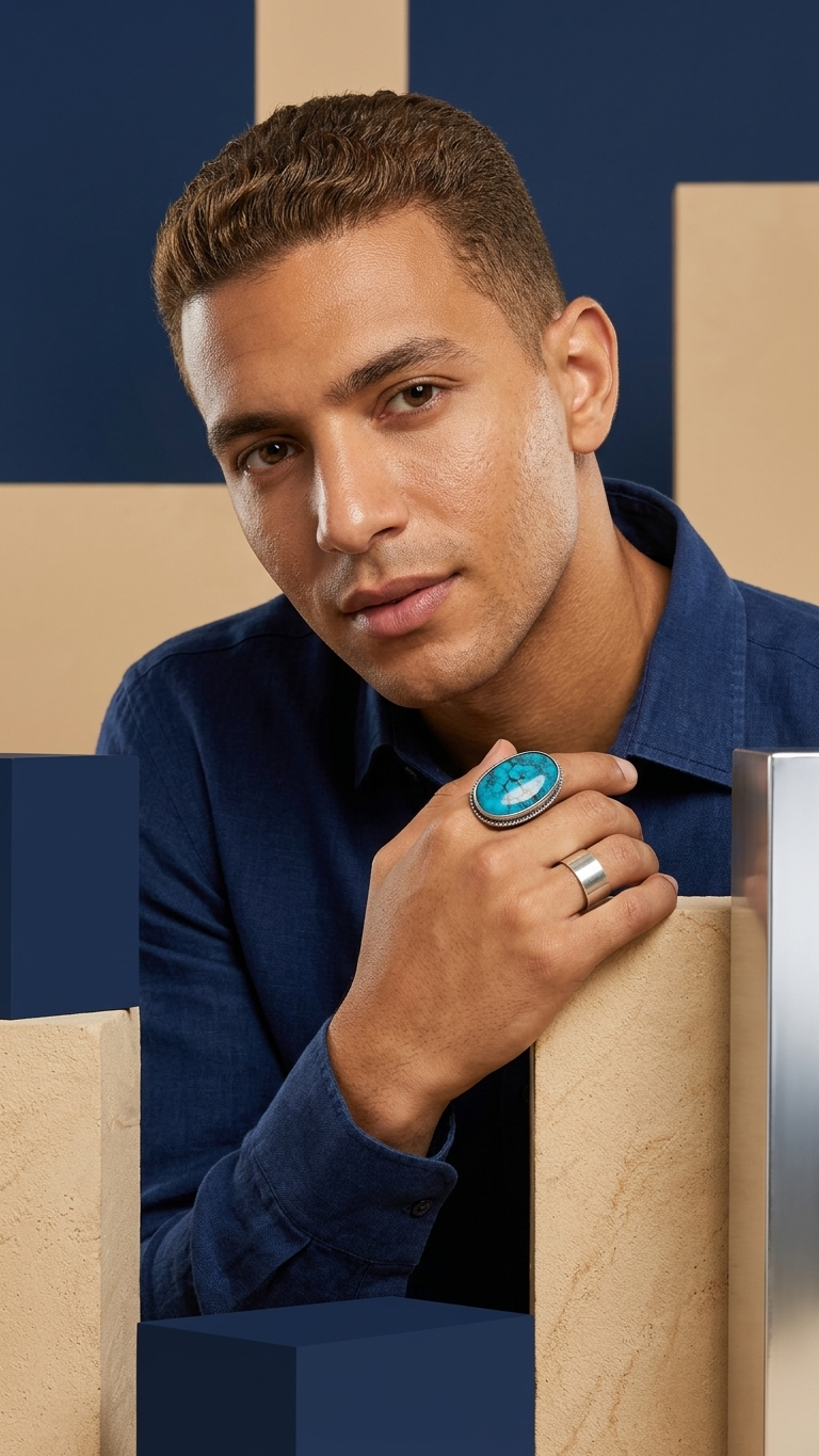 925 Sterling Silver, Natural Egyptian turquoise