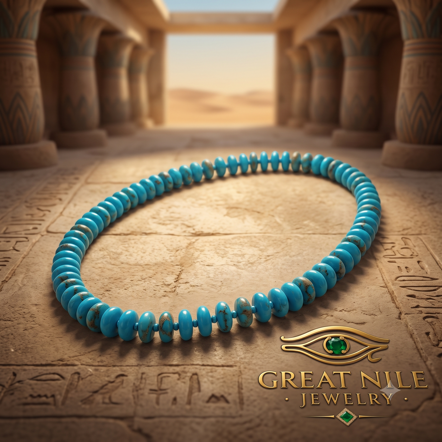Egyptian Natural turquoise necklace