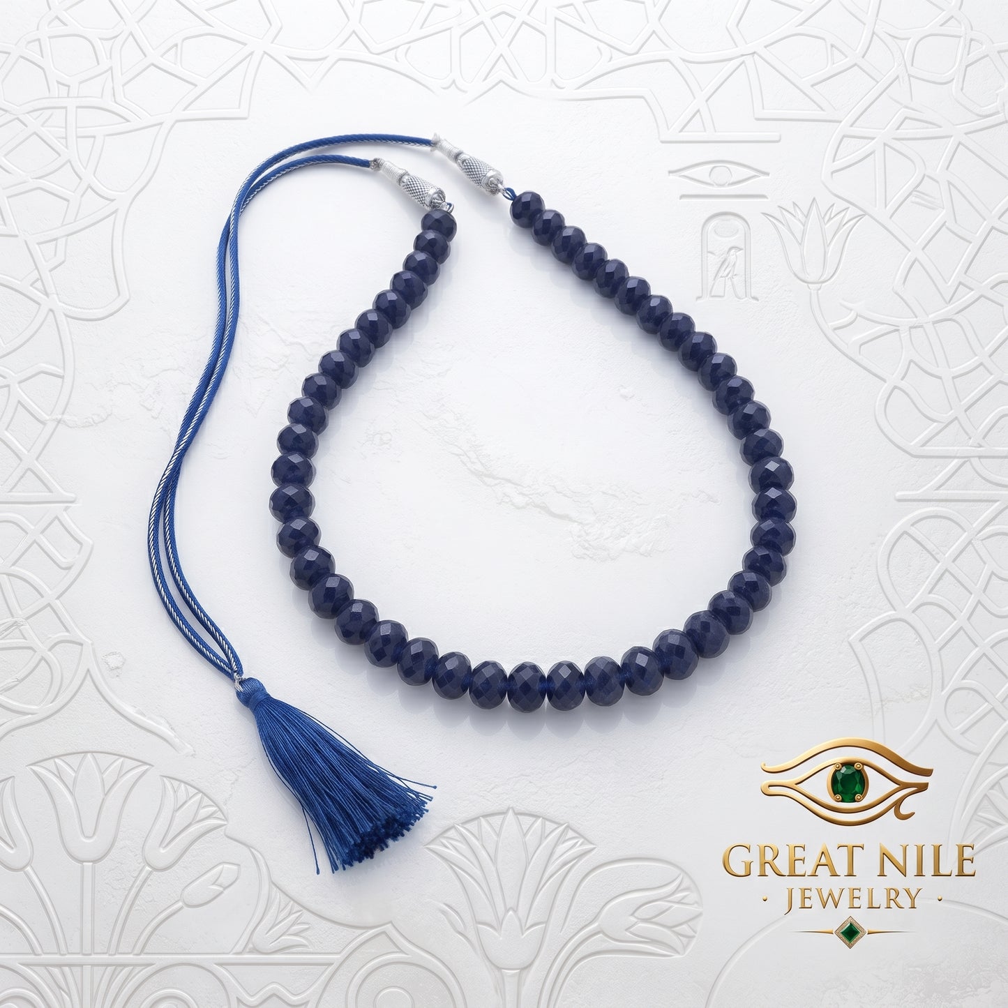 Handmade Faceted Natural Blue Sapphire Necklace
