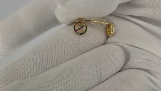 925 Sterling silver earrings inlaid with cubic zirconia